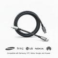 3m Grey Braided USB-C Cable