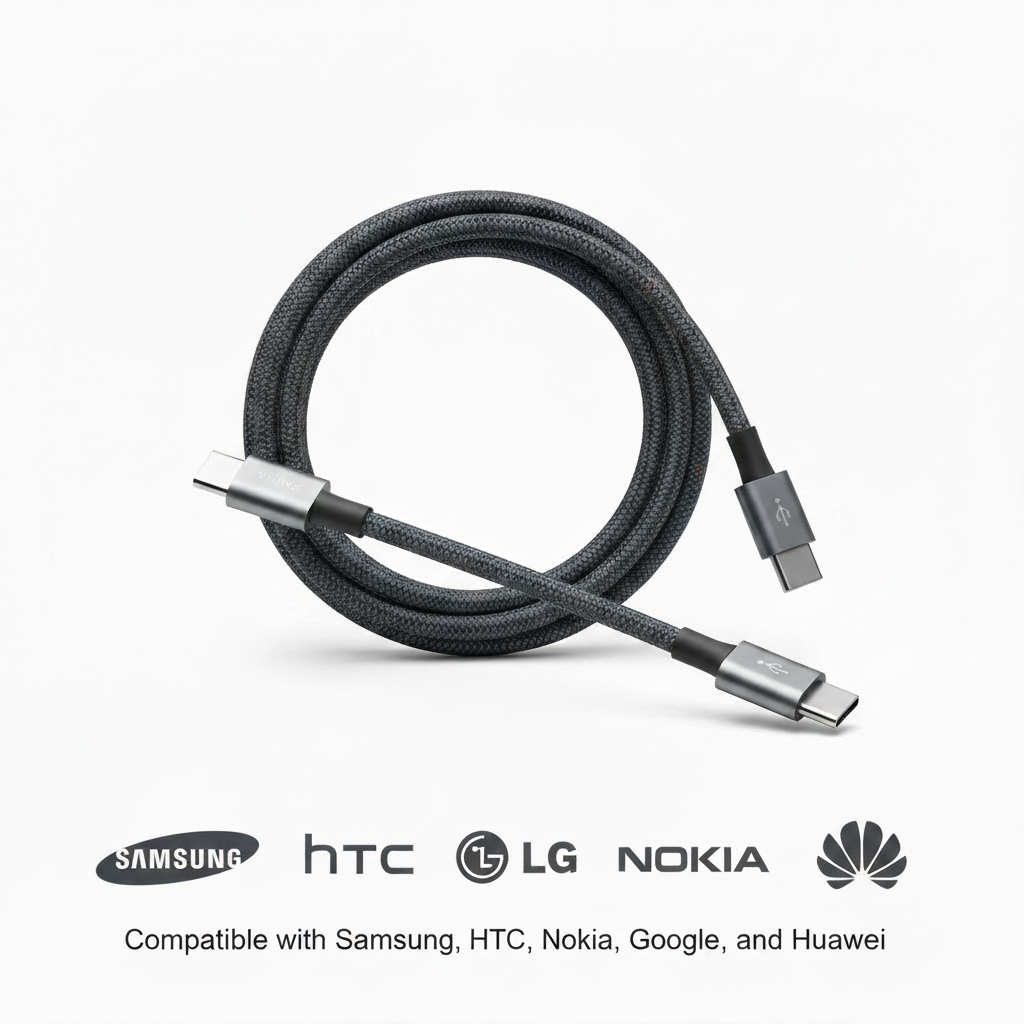 3m Grey Braided USB-C Cable